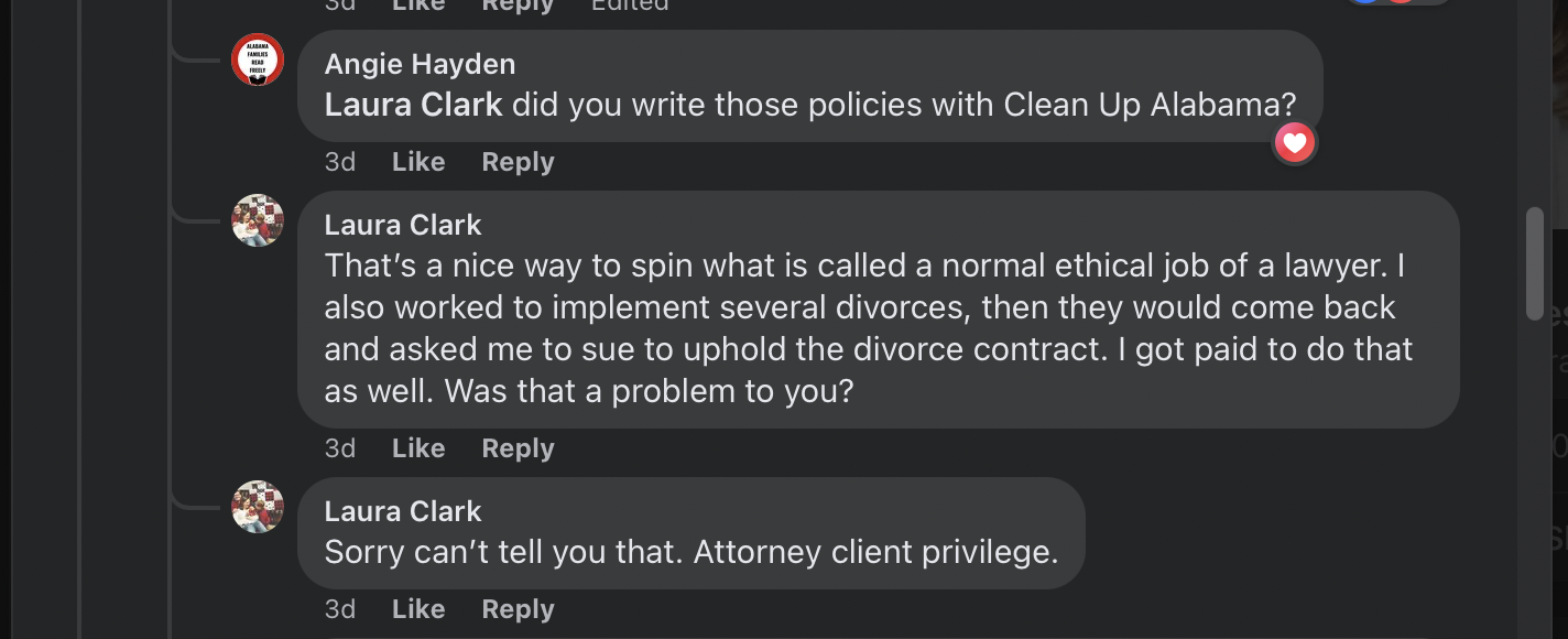 Laura Clark attorney-client privilege